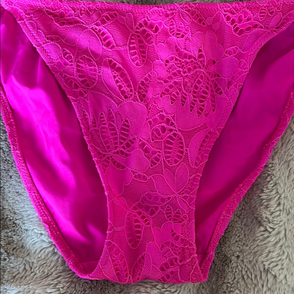 Victoria's Secret Hot Pink Lace Bikini - Picture 2 of 8
